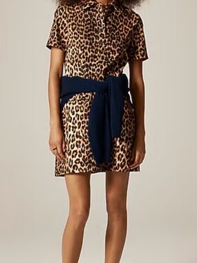 J. Crew Parc Dress Leopard Print Short Sleeve Shift
